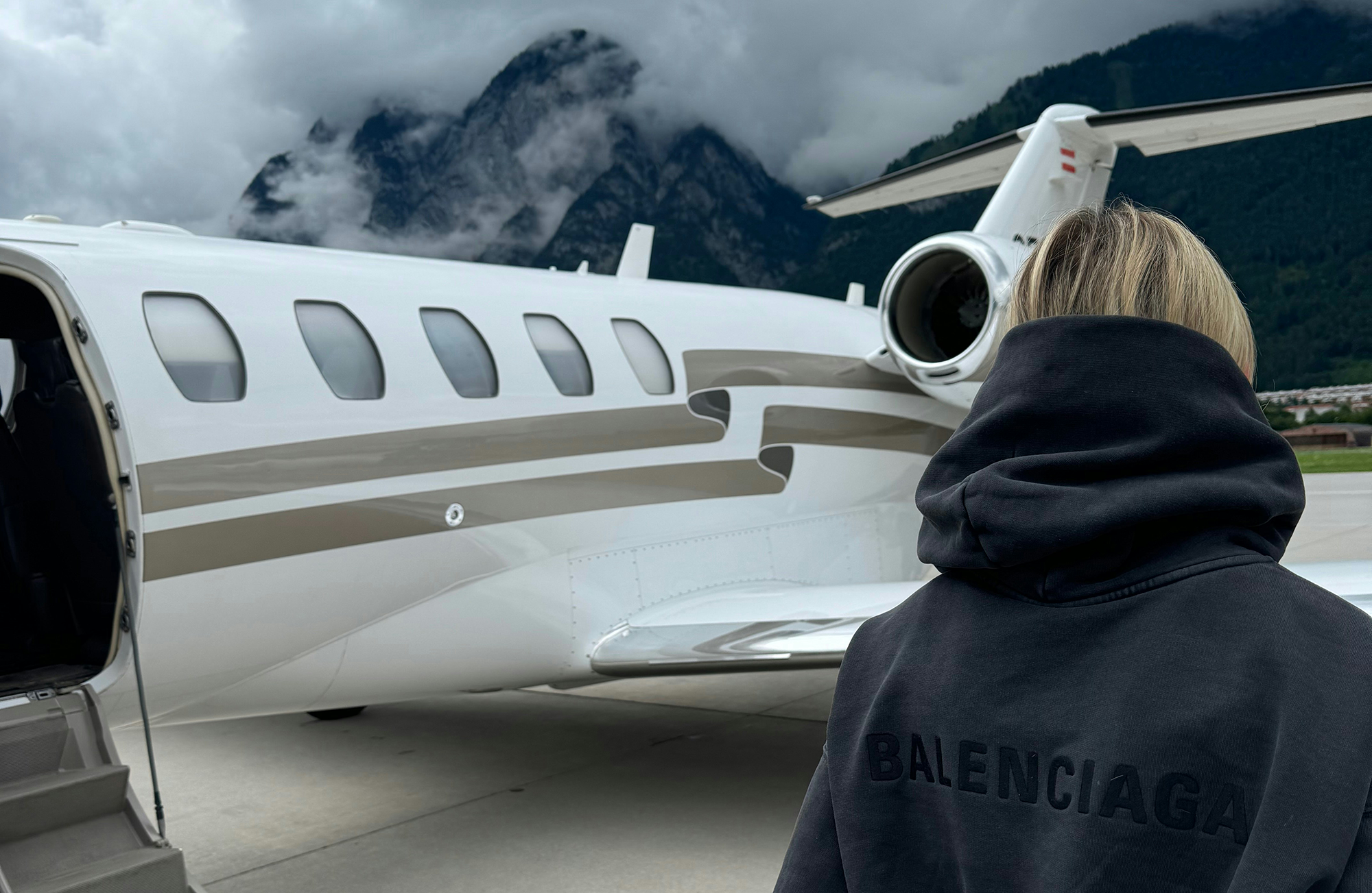 Girl and Private Jet